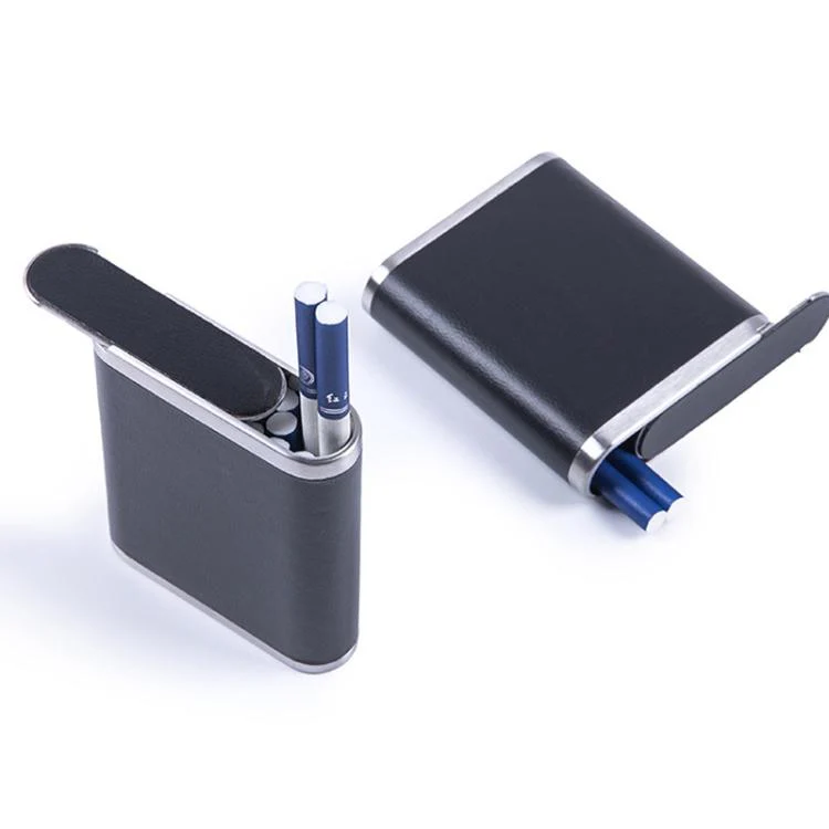 PU & Metal Cigarette Case for Men 20-Cigarette Capacity Crush-Proof Cigarette Holder(Coffee) - Image 3