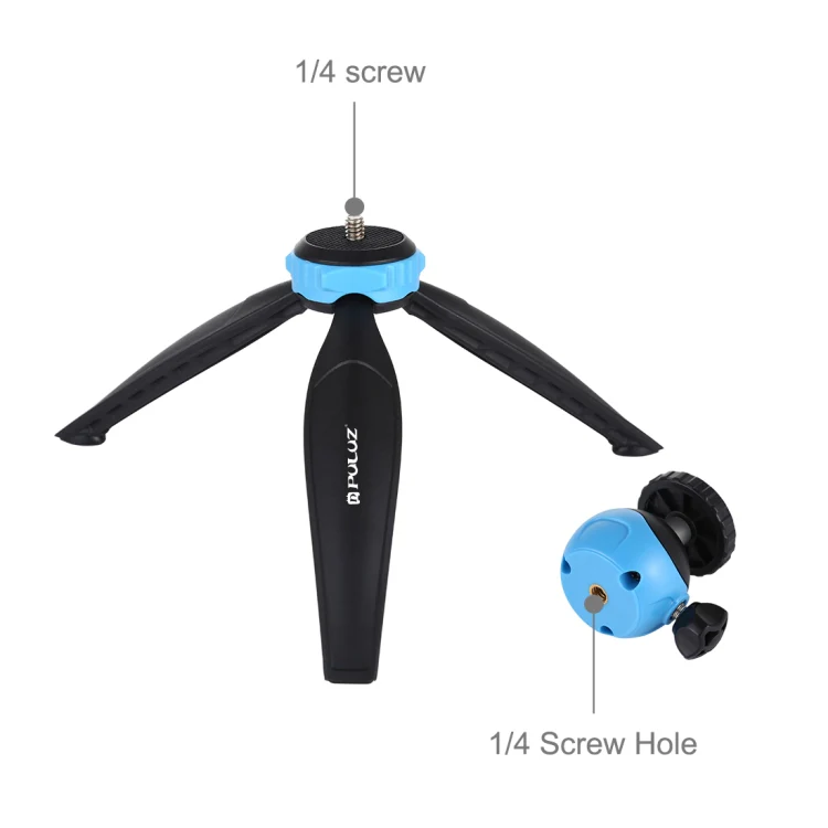 PULUZ 20cm Pocket Plastic Tripod Mount with 360 Degree Ball Head for Smartphones, GoPro, DSLR Cameras(Blue) - Image 4