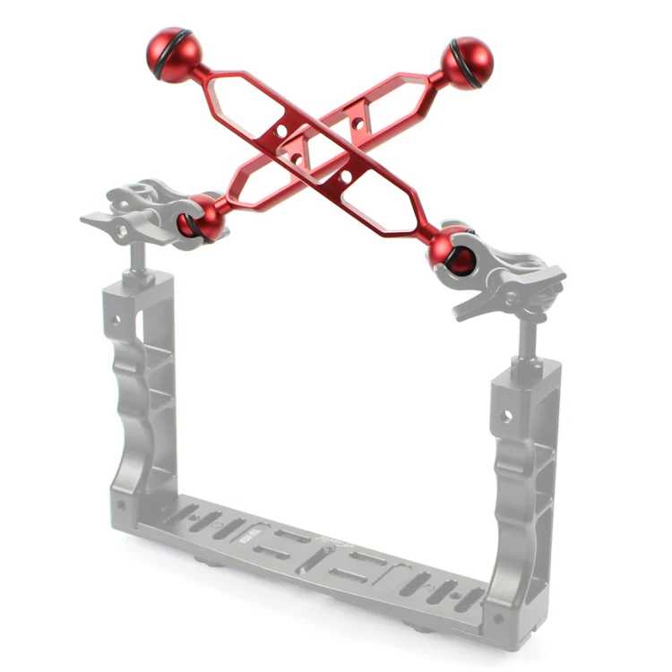 PULUZ 7.0 inch 17.7cm Aluminum Alloy Dual Balls Arm, Ball Diameter: 25mm(Red) - Image 4