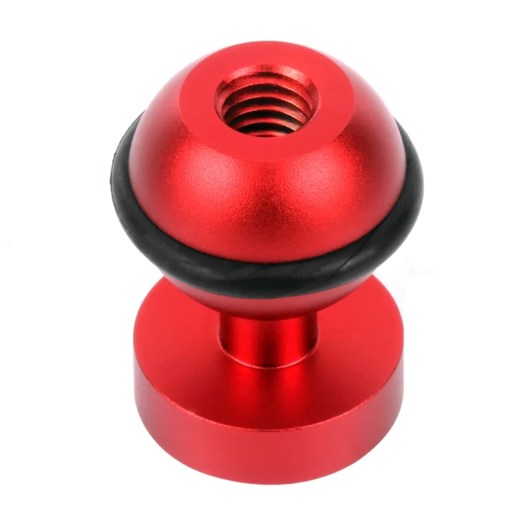 PULUZ CNC Aluminum Ball Head Adapter Mount for GoPro, Insta360, DJI and Other Action Cameras, Diameter: 2.5cm(Red)