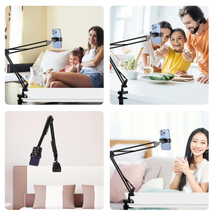 PULUZ Live Broadcast Desktop Articulating Arm Holder with Phone Clamp (Black) - Image 7