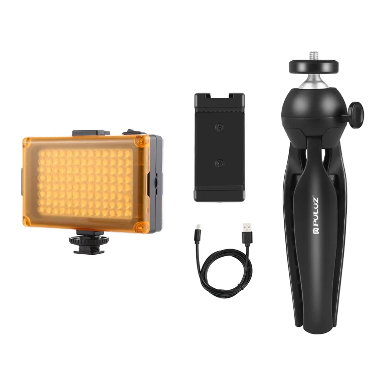 PULUZ Live Broadcast Smartphone Video Light Vlogger Kits with LED Light + Tripod Mount + Phone Clamp Holder(Black) - Image 7