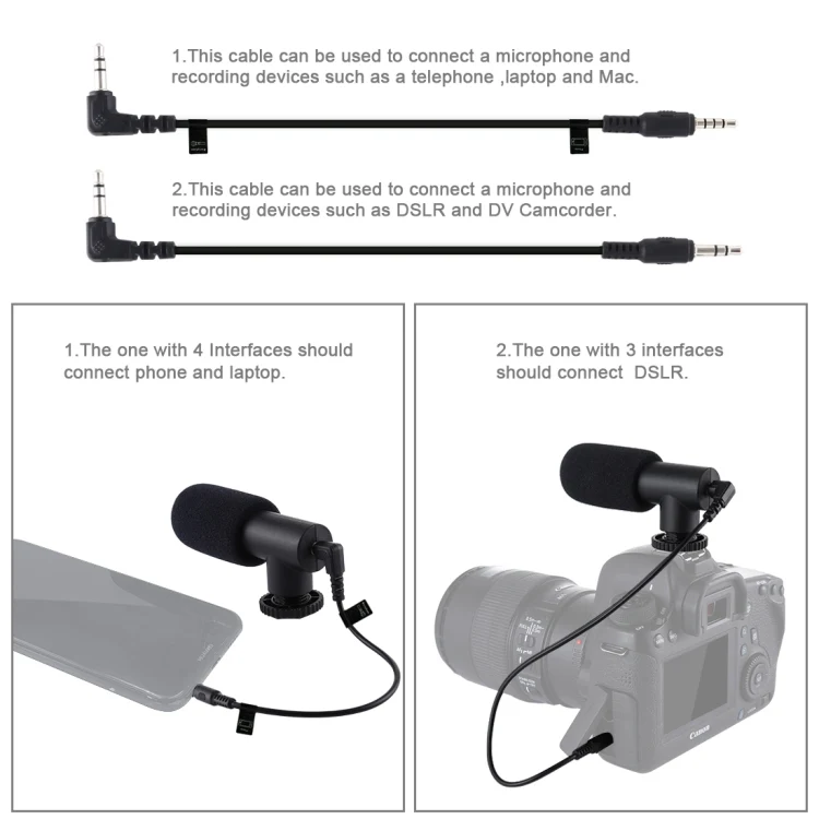 PULUZ Live Broadcast Smartphone Video Vlogger Kits Microphone + Tripod Mount + Phone Clamp Holder (Black) - Image 4