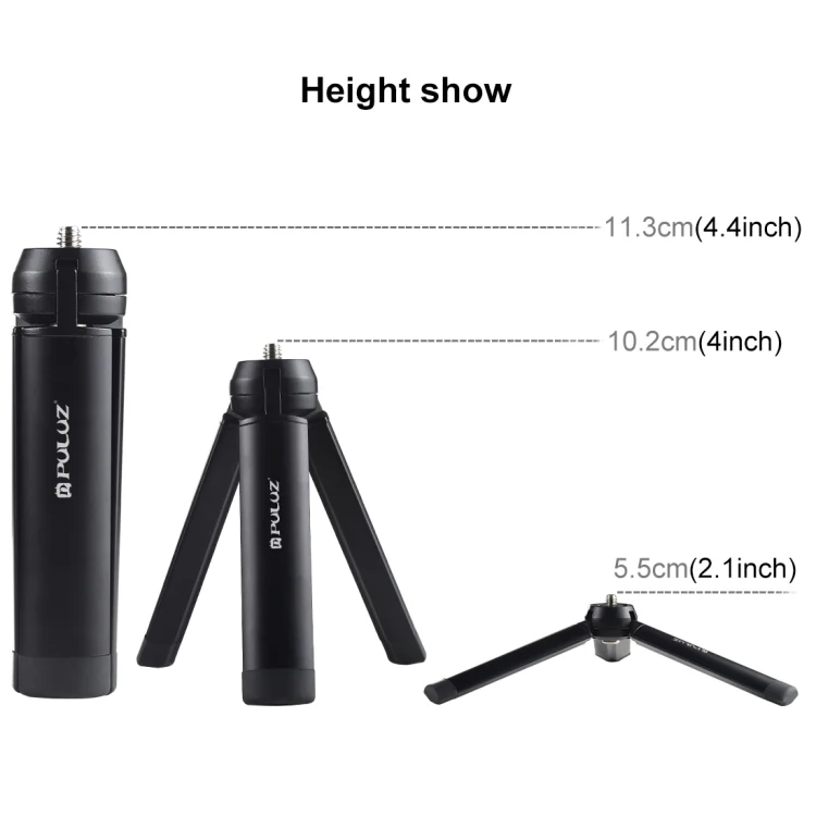 PULUZ Mini Pocket Metal Desktop Tripod Mount with 1/4 inch Screw for DSLR & Digital Cameras, Load: 10kg - Image 3