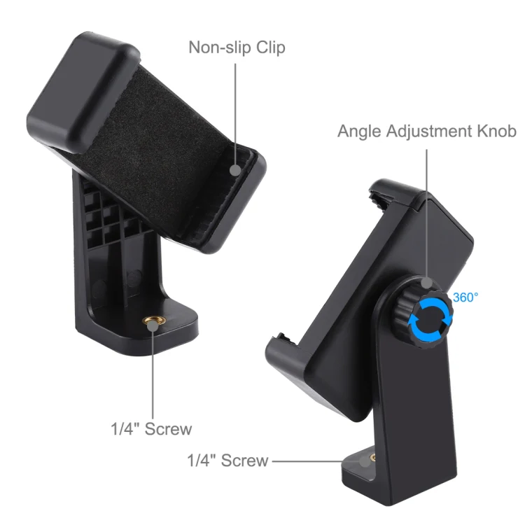 PULUZ Round Base Desktop Holder Mount with Phone Clamp, Adjustable Height: 15.5cm-25.5cm - Image 4