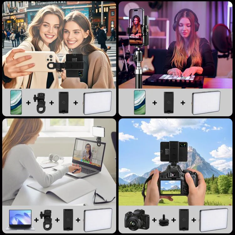 PULUZ Thin Pocket 94 LEDs RGB Full Color Beauty Fill Light Handheld Photography LED Light (Black) - Image 11