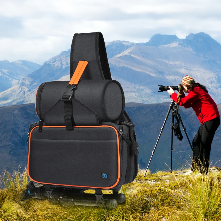 PULUZ Triangle Style SLR Camera Bag Sling Waterproof Backpack Shoulder Messenger Bags with Removable Lens Bag(Black) - Image 6