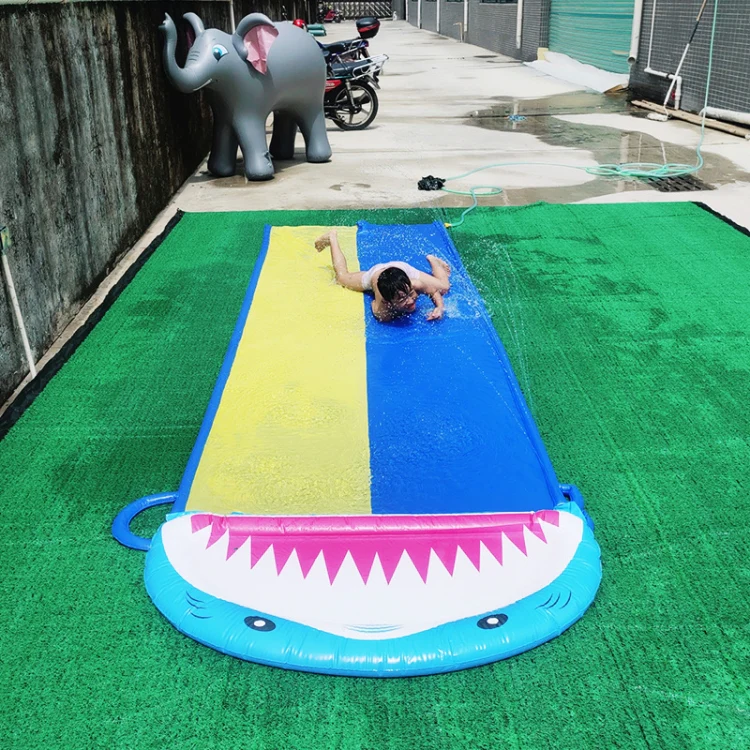 PVC Water Spray Shark Slide Lawn Park Outdoor Water Toys Without Surfboard - Image 3