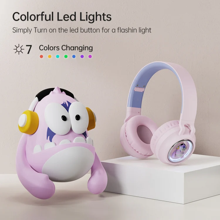 Q1 Headphones Monster Kids Over-Ear Bluetooth Earphones(Blue) - Image 3