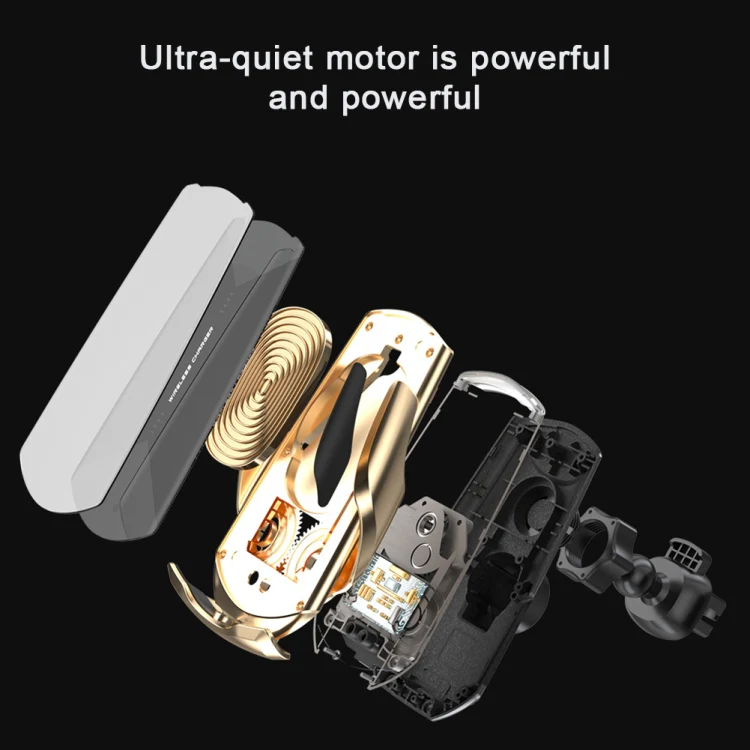 Q2 15W Universal Rotation Infrared Induction Magnetic Car Wireless Charging Mobile Phone Holder with Micro USB + 8 Pin + Type-C / USB-C Magnetic Connector(Silver) - Image 14