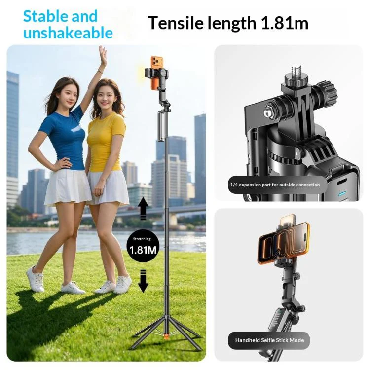 Q54 RGB Fill Light AI Gimbal Selfie Stick Face Tracking Magnetic Extendable Phone Tripod Stand - Image 10
