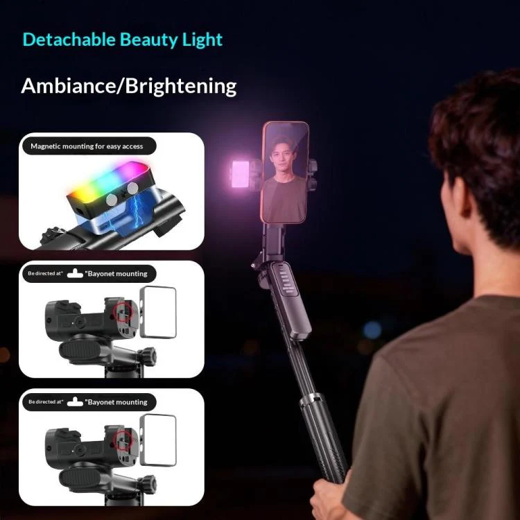 Q54 RGB Fill Light AI Gimbal Selfie Stick Face Tracking Magnetic Extendable Phone Tripod Stand - Image 8