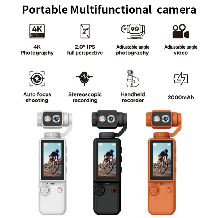 Q8 2 inch IPS Screen 4K Portable Multifunctional Camera(Black) - Image 12
