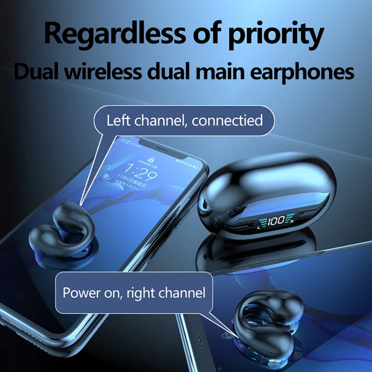 Q80 TWS Bluetooth 5.3 Wireless Earclip Bone Conduction Noise Reduction Bluetooth Headphone(White) - Image 7