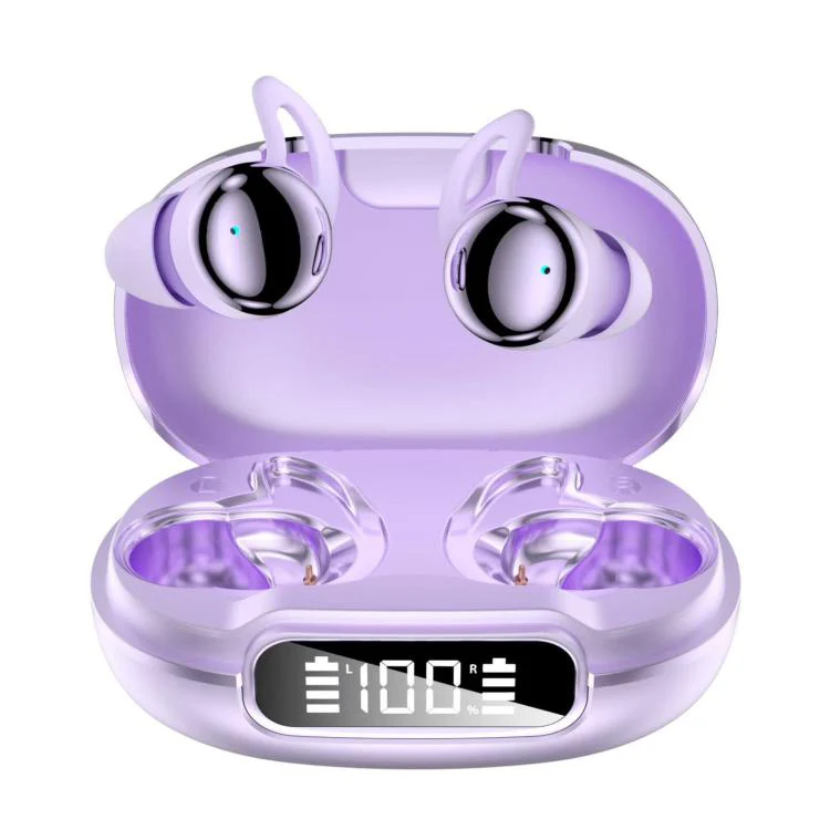 Q81 Noise Reduction Wireless Bluetooth Earphone with LED Digital Display(Purple)