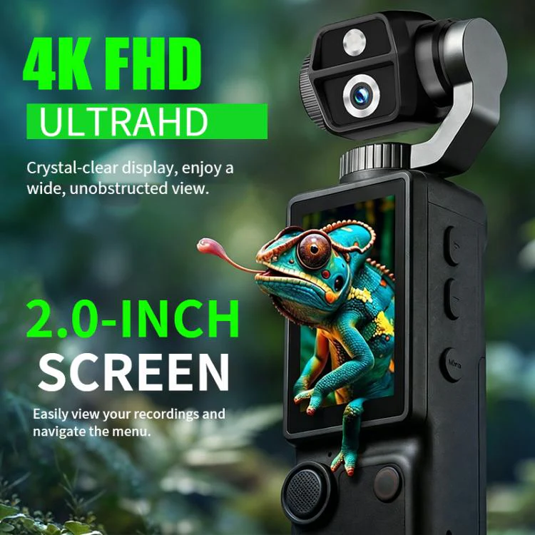 Q9 2 inch IPS Screen 4K UHD Sports Gimbal Camera(Orange) - Image 4