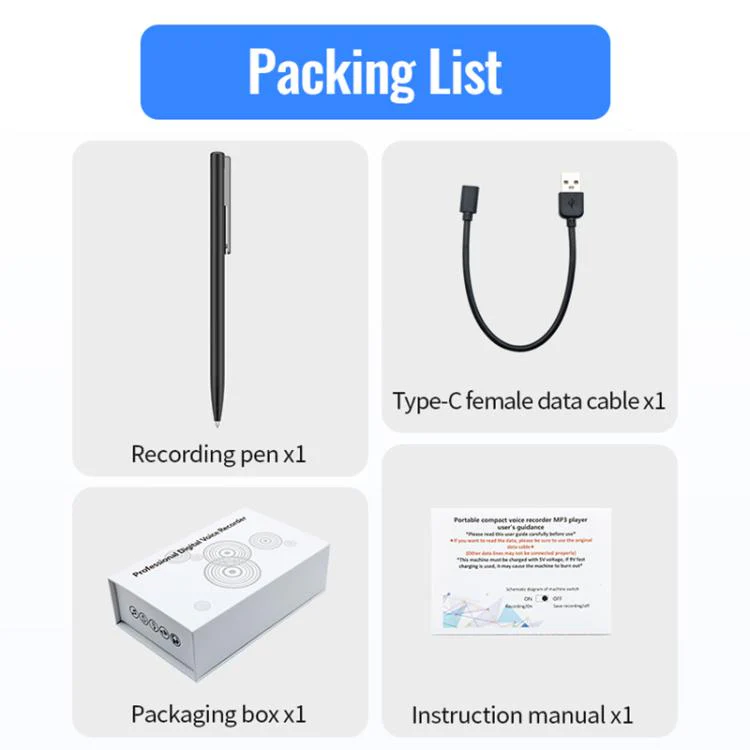 Q97 2-in-1 Voice Recording & Handwriting Pen, Memory:8GB(Black) - Image 8