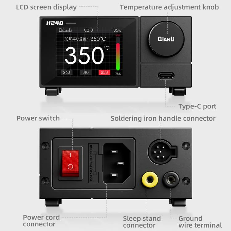 QIANLI H240 240W Smart Soldering Station with HX1 All-in-One Sleep Stand, Plug:EU Plug - Image 7