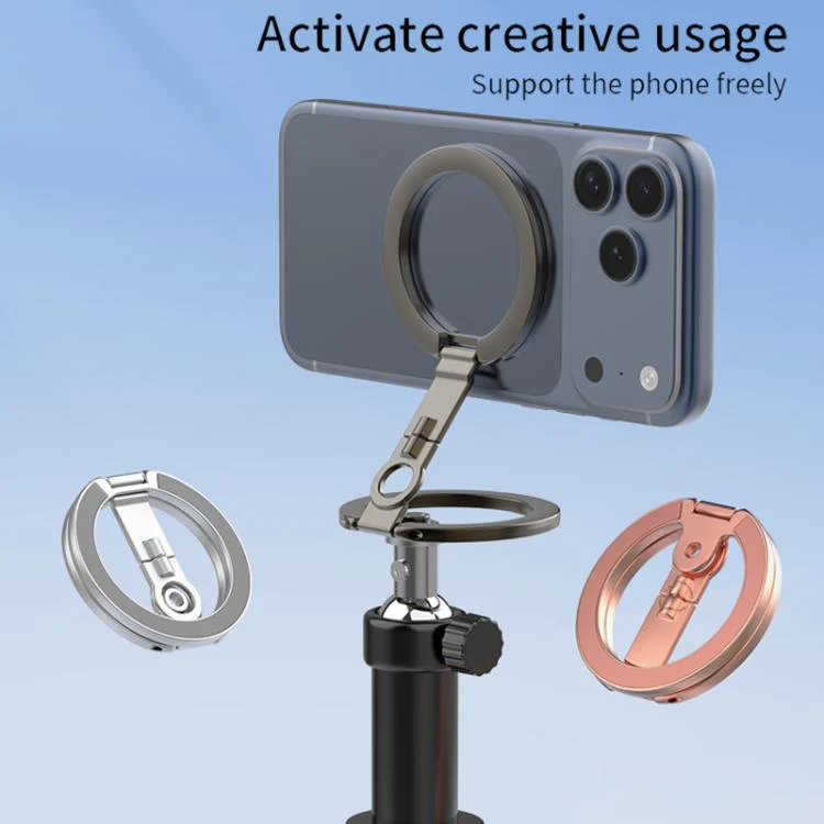 Quarter Screw Hole Design 360 Degree Flip Folding Double-Sided Magnetic Phone Holder(Silver) - Image 5