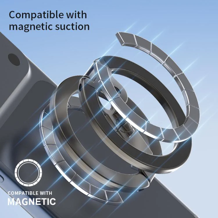 Quarter Screw Hole Design 360 Degree Flip Folding Double-Sided Magnetic Phone Holder(Silver) - Image 6