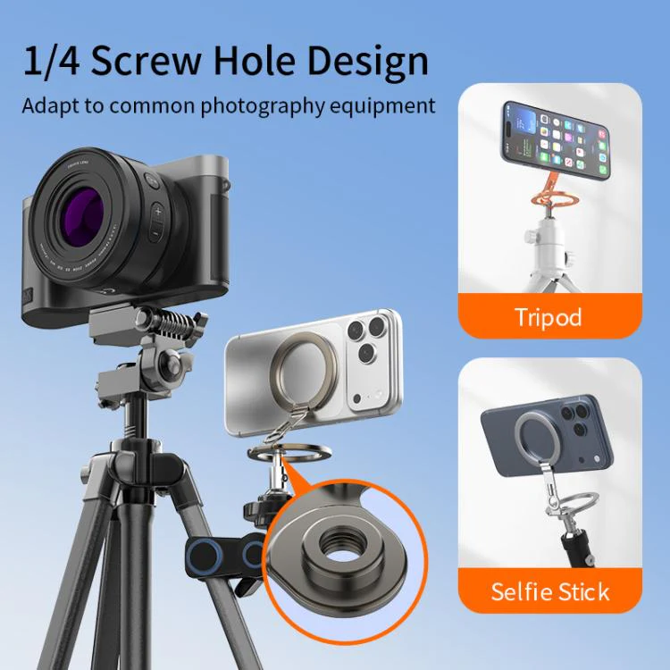 Quarter Screw Hole Design 360 Degree Flip Folding Double-Sided Magnetic Phone Holder(Silver) - Image 7
