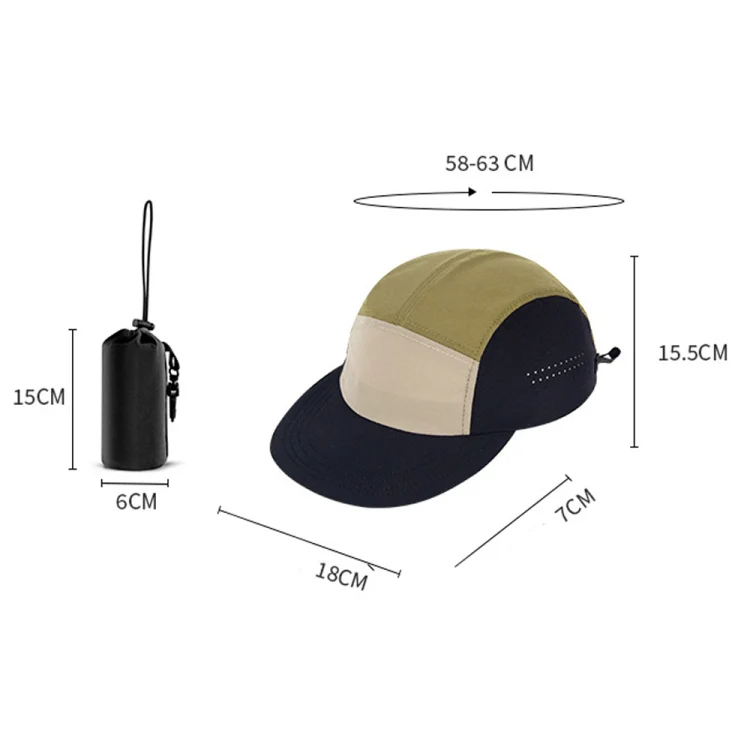 Quick-drying Stowable Baseball Cap Outdoor Cycling Foldable Contrasting Color Thin Hat(Lemon Yellow) - Image 3