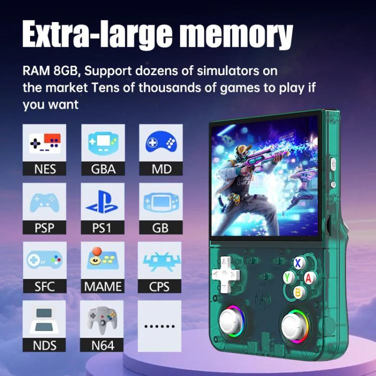R36 Ultra X 4.5-inch IPS HD Handheld Retro Game Console Built-in 18,000+ Games, External TF card:32G(White) - Image 6