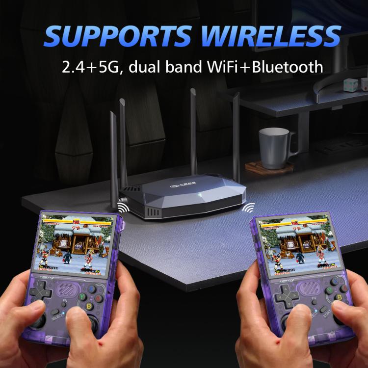 R36XX Dual-Band WiFi Handheld Game Console 3.5-Inch IPS HD Mipi Screen Open-Source Linux OS 128G(Transparent Purple) - Image 3