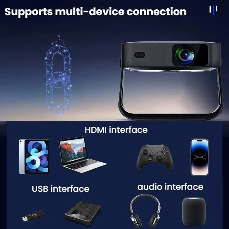 R6 Portable Ultra-Thin Projector HD 1080P Auto-Focus Mini Home Projector AU Plug - Image 12