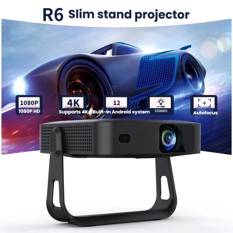 R6 Portable Ultra-Thin Projector HD 1080P Auto-Focus Mini Home Projector EU Plug - Image 2