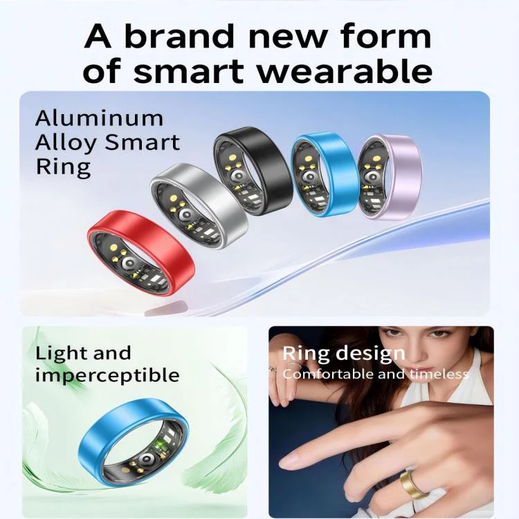 R88 Smart Ring Fitness Tracker, Supports Health Monitoring / Camera Control, Ring Size:Size 10(Blue) - Image 3