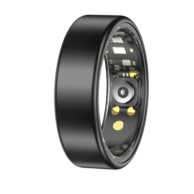 R88 Smart Ring Fitness Tracker, Supports Health Monitoring / Camera Control, Ring Size:Size 12(Black)