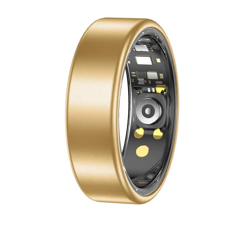R88 Smart Ring Fitness Tracker, Supports Health Monitoring / Camera Control, Ring Size:Size 7(Gold)