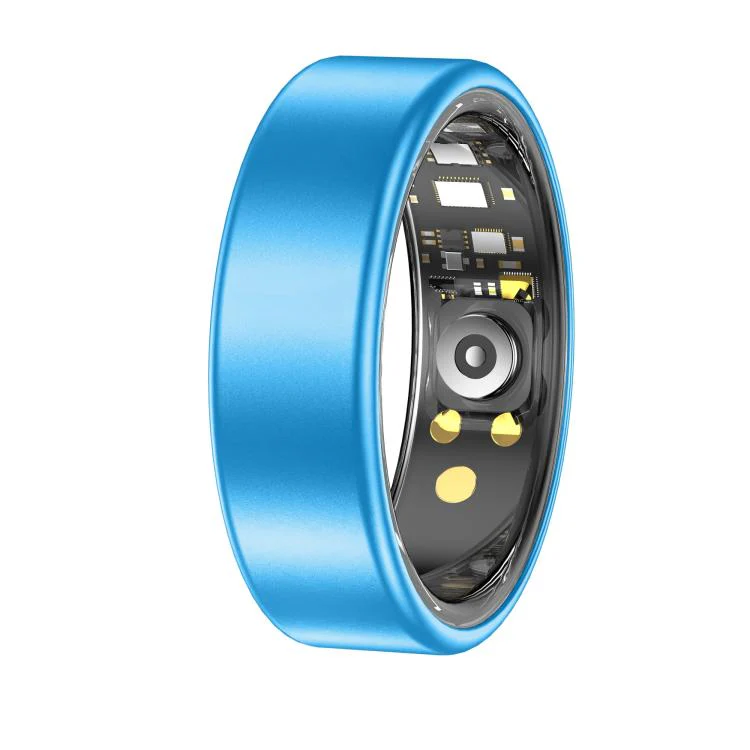 R88 Smart Ring Fitness Tracker, Supports Health Monitoring / Camera Control, Ring Size:Size 8(Blue)