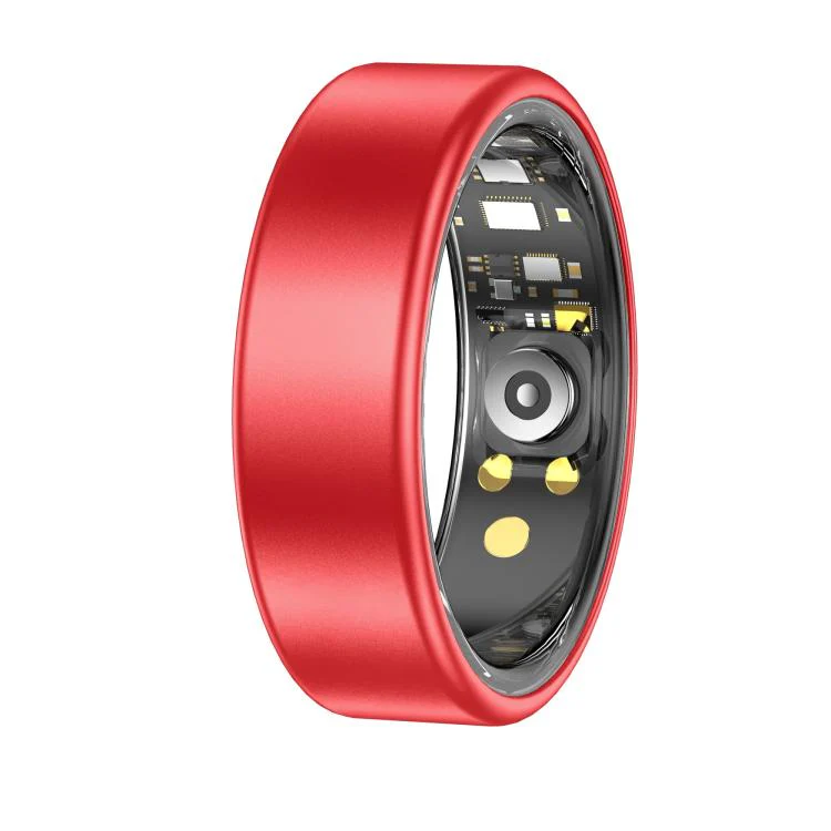 R88 Smart Ring Fitness Tracker, Supports Health Monitoring / Camera Control, Ring Size:Size 9(Red)