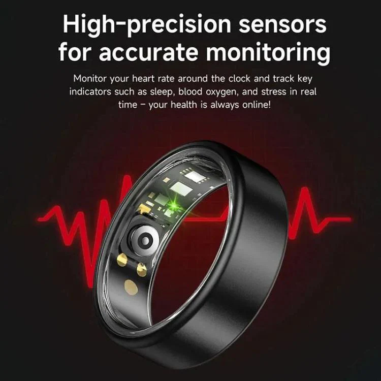 R88 Smart Ring Fitness Tracker, Supports Health Monitoring / Camera Control, Ring Size:Size 9(Red) - Image 5
