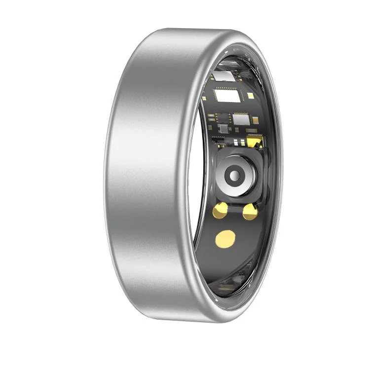 R88 Smart Ring Fitness Tracker, Supports Health Monitoring / Camera Control, Ring Size:Size 9(Silver)