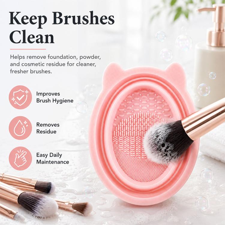 Rabbit Ear Makeup Tool Foldable Silicone Cleaning Bowl(Pink) - Image 7