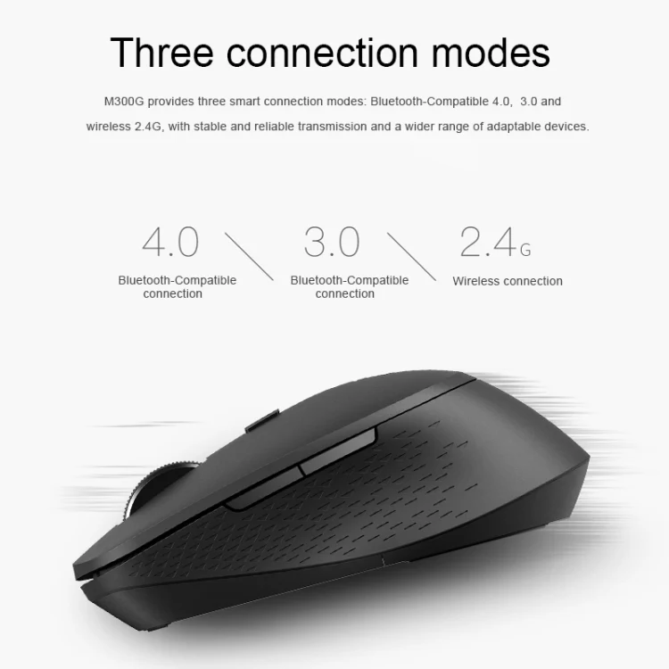 Rapoo M300G 1600DPI 3 Keys Laptop Office Silent Wireless Bluetooth Mouse(Light Gray) - Image 4