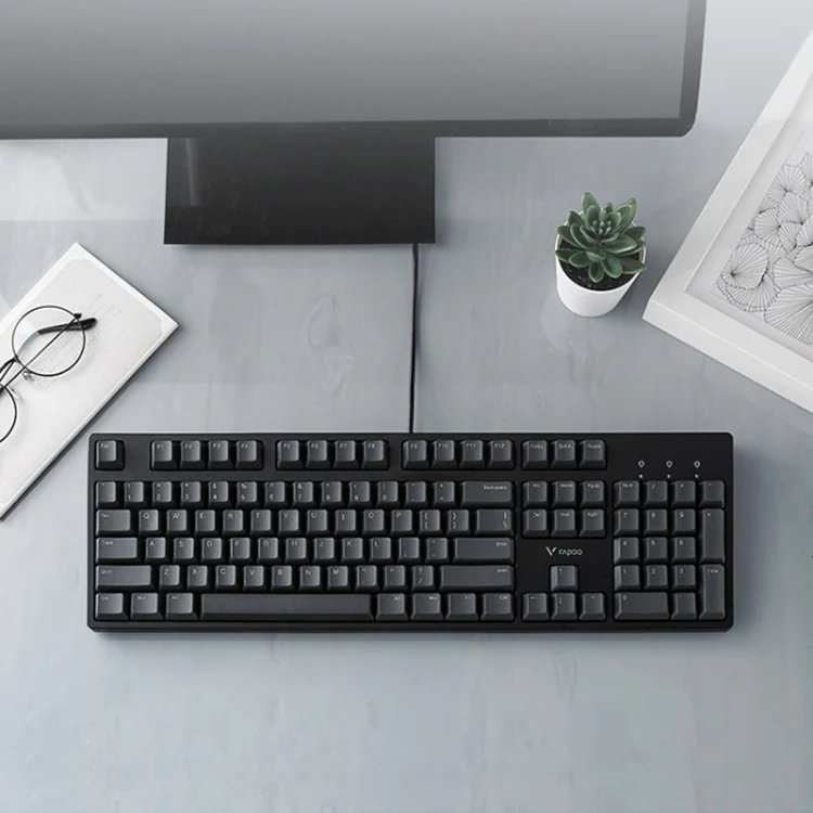 Rapoo V860 Desktop Wired Gaming Mechanical Keyboard, Specifications:87 Keys(Black Shaft) - Image 3