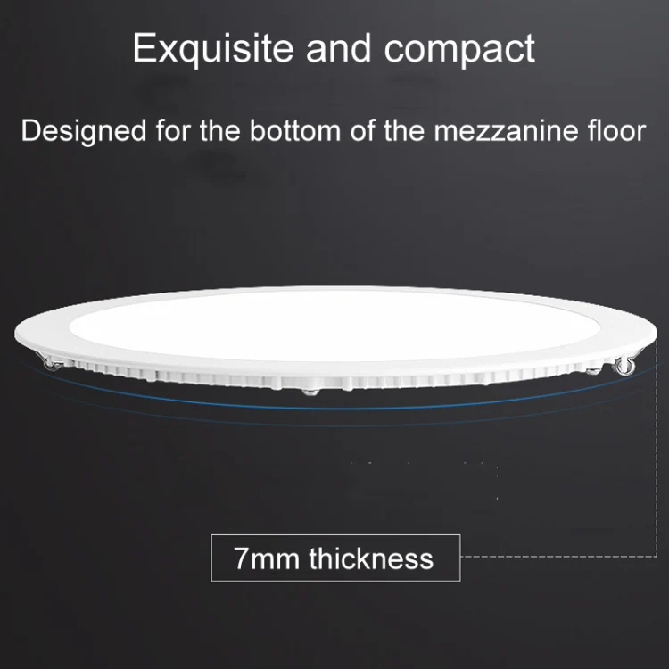 Recessed Concealed Ceiling Downlight Household Wide Voltage Thin Tube Panel Light, Model: 9W Round Opening 130mm(3000K Warm Light) - Image 7