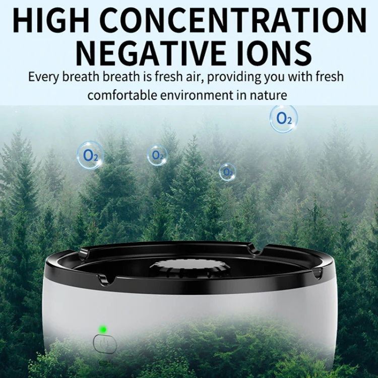 Rechargeable Ashtray Air Purifier Car Smoking Tank To Remove Smoke Odor(Gray) - Image 7