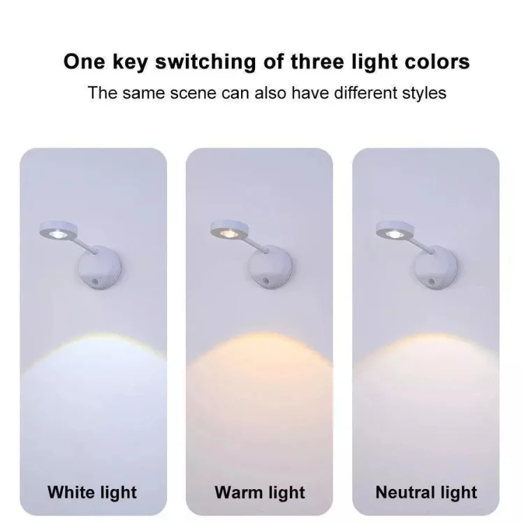 Rechargeable LED Motion Sensor Wireless Spotlight With Remote Control 2000mAH White - Image 6