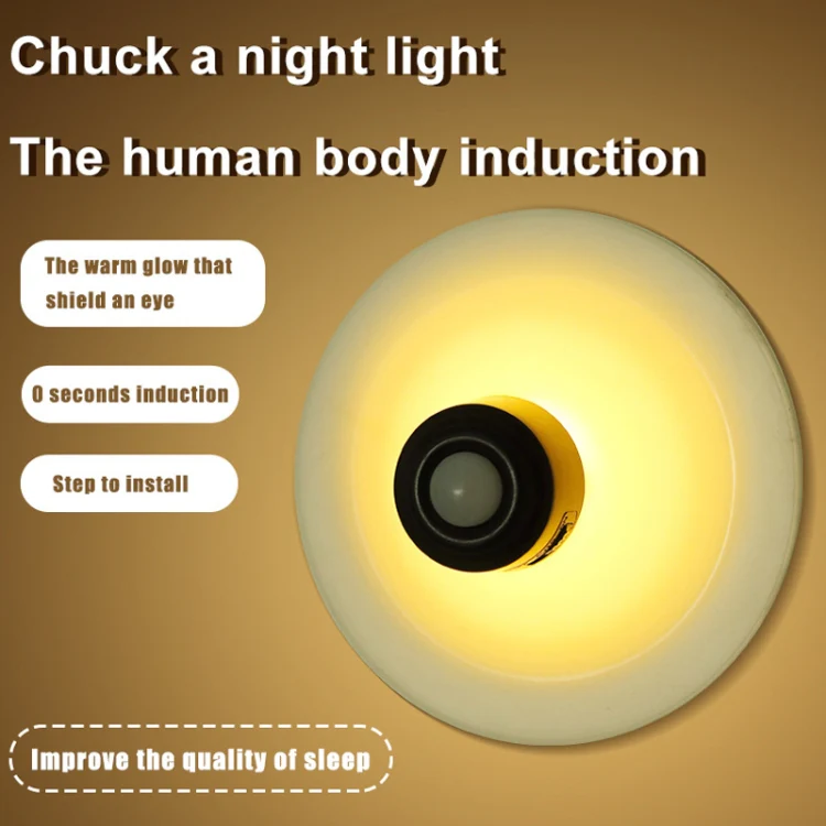 Rechargeable Suction Cup Type Human Body Infrared Sensor Smart LED Night Light(Pink) - Image 7