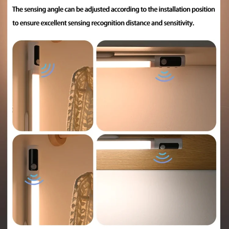Rechargeable Under Cabinet LED Motion Sensor Night Light with Digital Display 1200mAH(Silver) - Image 9