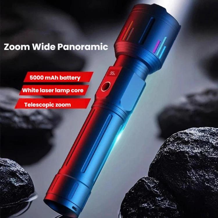 Rechargeable Zoomable High-Power Flashlight Handheld Aluminum Alloy Strong Light Torch(Gray) - Image 2
