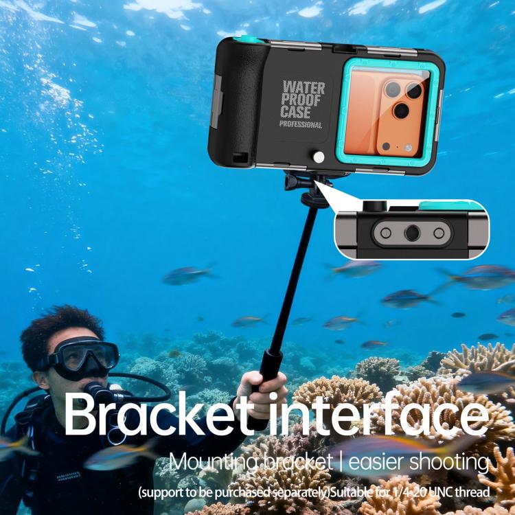 RedPepper Gen 2 Underwater Housing Plus 15m Diving Waterproof Cover, Suitable For 6.1-6.9 inch(Black Grass Blue) - Image 10