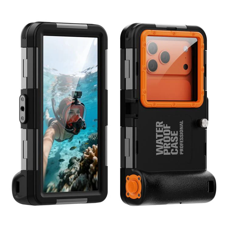 RedPepper Gen 2 Underwater Housing Plus 15m Diving Waterproof Cover, Suitable For 6.1-6.9 inch(Black Orange)