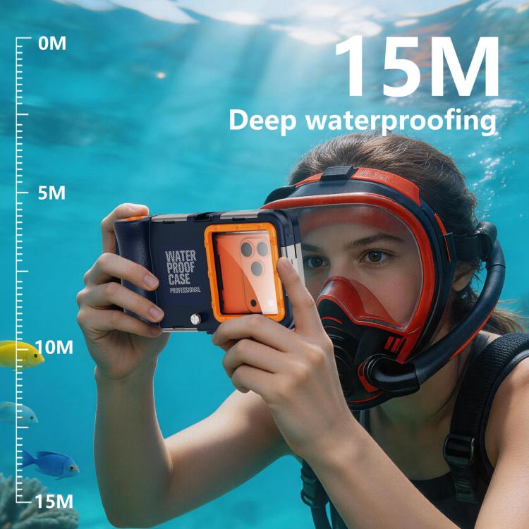 RedPepper Gen 2 Underwater Housing Plus 15m Diving Waterproof Cover, Suitable For 6.1-6.9 inch(Dark Blue) - Image 8