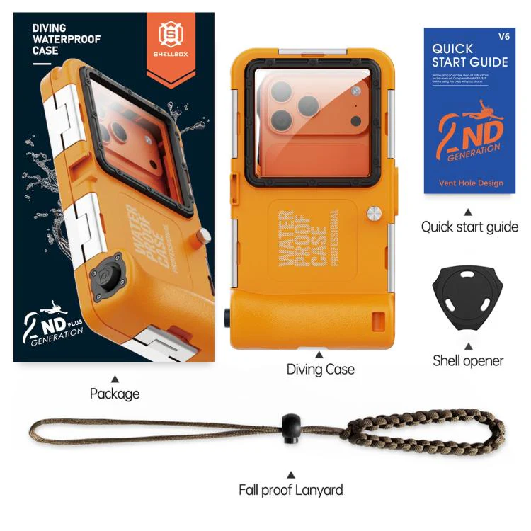 RedPepper Gen 2 Underwater Housing Plus 15m Diving Waterproof Cover, Suitable For 6.1-6.9 inch(Orange Black) - Image 6